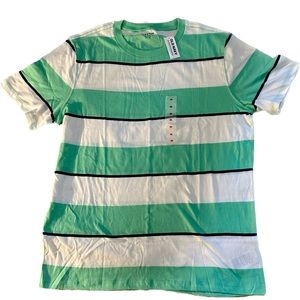 Old navy men’s shirt size medium color : mint green, navy blue, and white